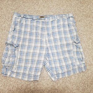 The Foundry Supply Co Blue Plaid Shorts